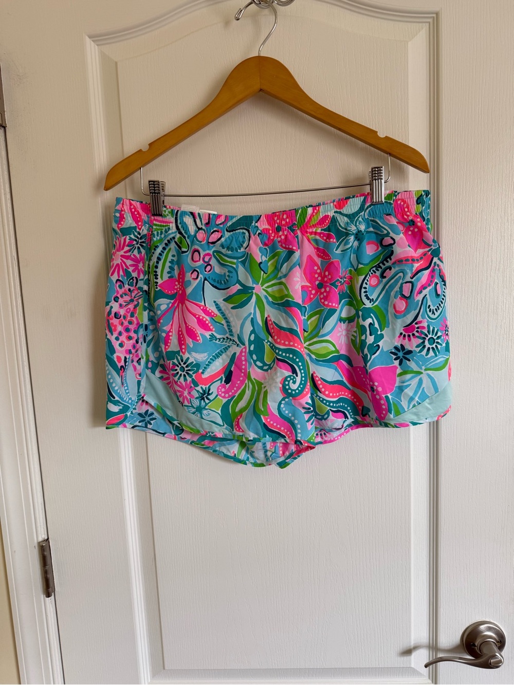 Lilly Pulitzer Multicolor Floral Drawstring Shorts - Pink, Aqua, Teal